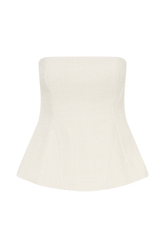 Cyrus Strapless Boucle Top - Ivory